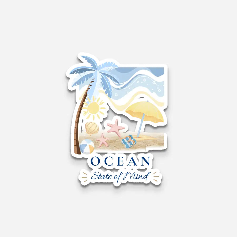 Ocean-State of Mind| Premium Kiss-Cut Laptop Sticker