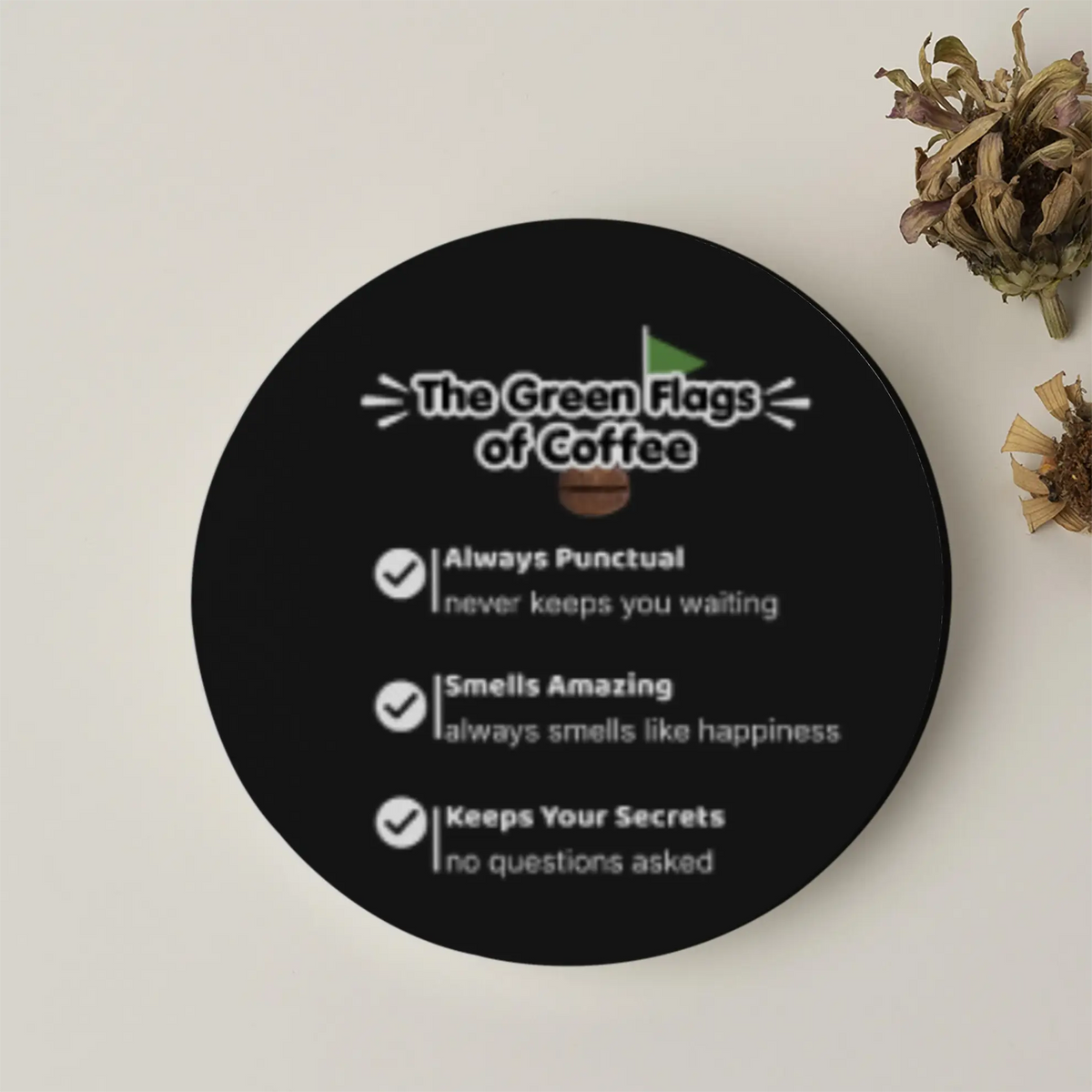 The Green Flags of Coffee| Acrylic Coaster