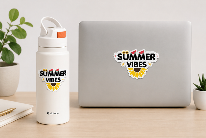 Summer Vibes| Premium Kiss-Cut Laptop Sticker
