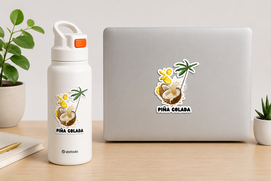Piña Colada| Premium Kiss-Cut Laptop Sticker