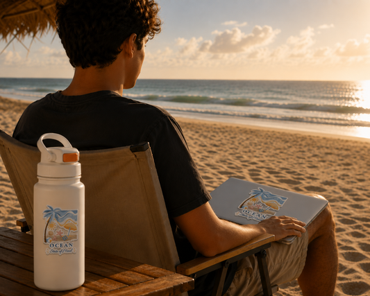 Ocean-State of Mind| Premium Kiss-Cut Laptop Sticker