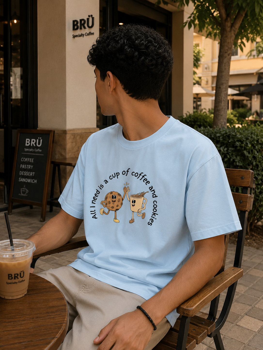 All I need is a cup of coffee and cookies| Boulevard Oversized T-Shirt