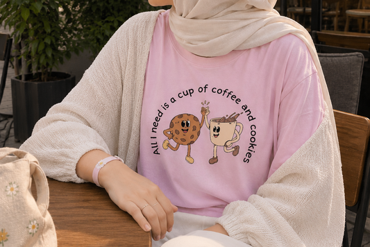 All I need is a cup of coffee and cookies| Boulevard Oversized T-Shirt