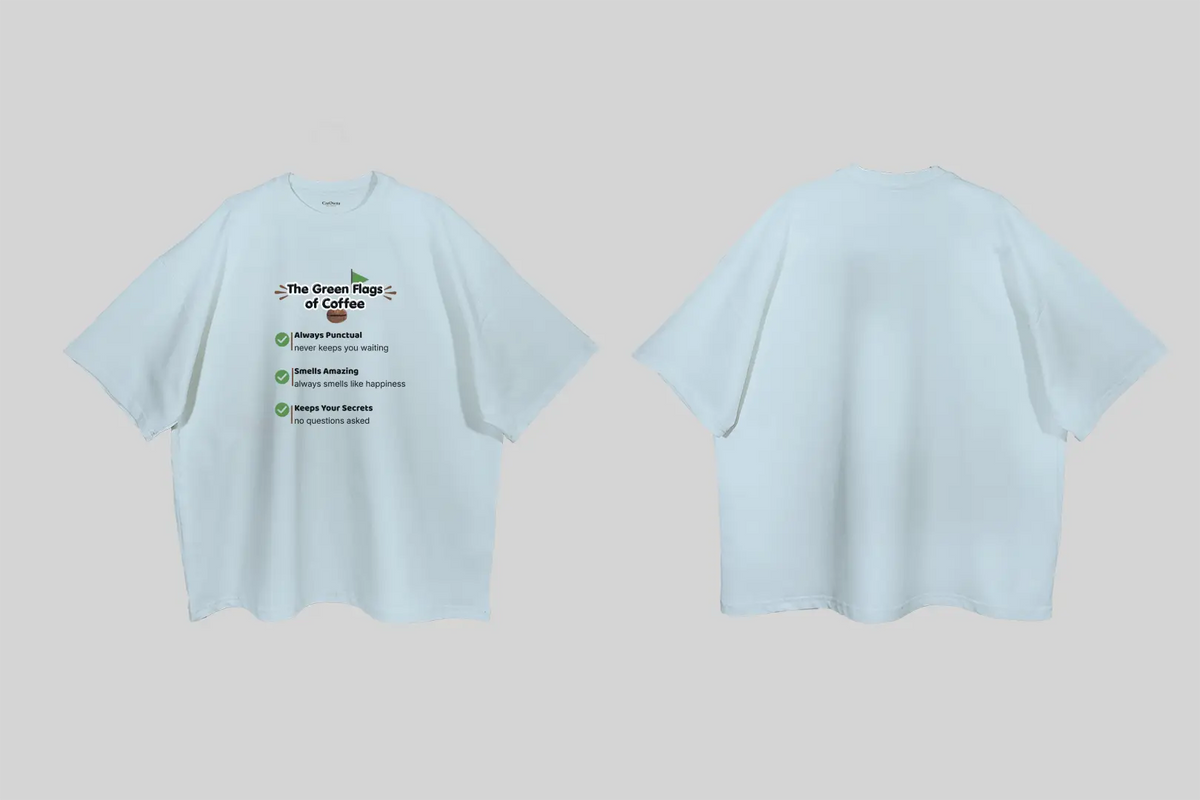 The Green Flags of Coffee| Boulevard Oversized T-Shirt