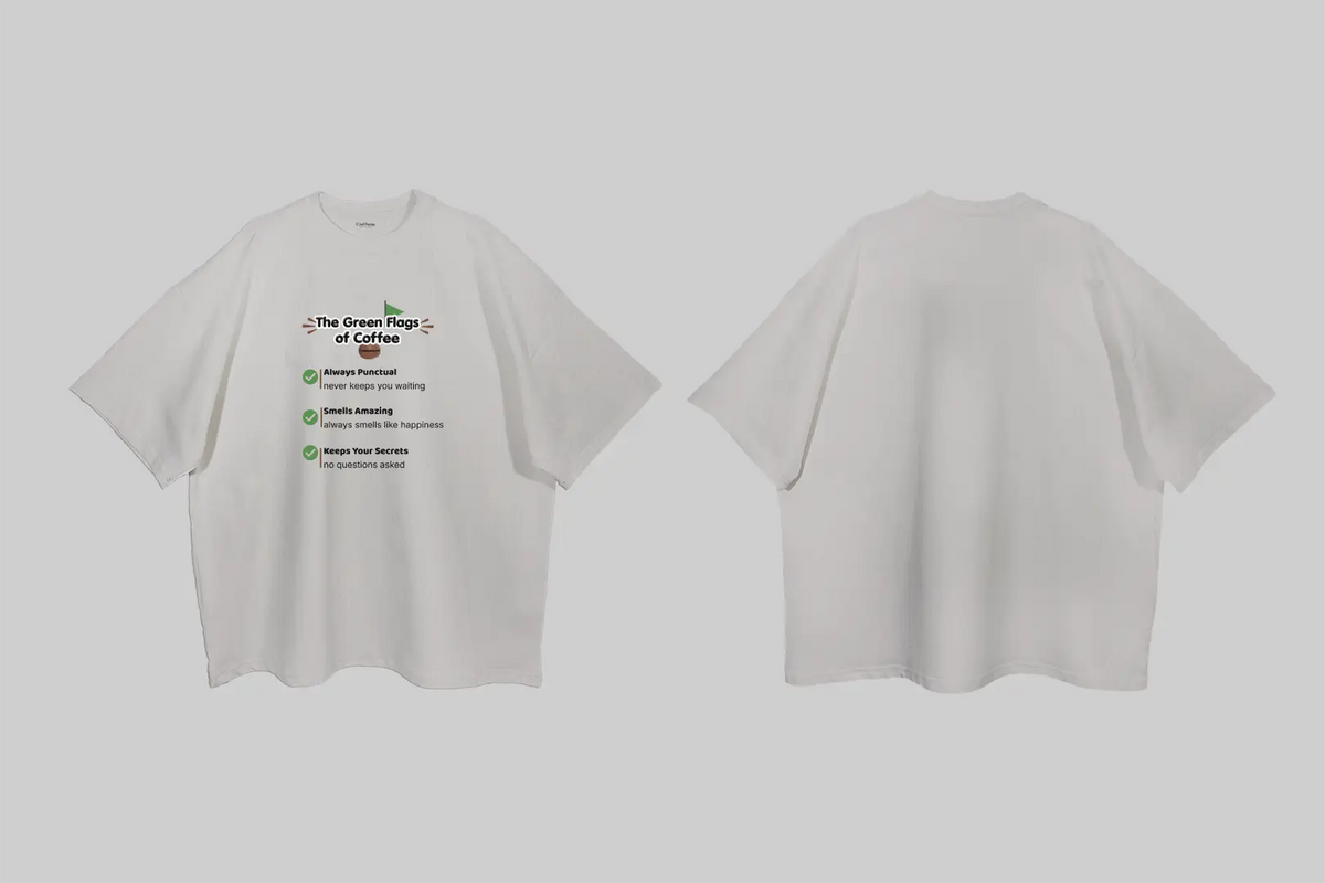 The Green Flags of Coffee| Boulevard Oversized T-Shirt