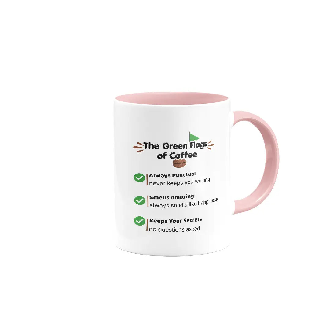 The Green Flags of Coffee | Colored Ceramic Mug