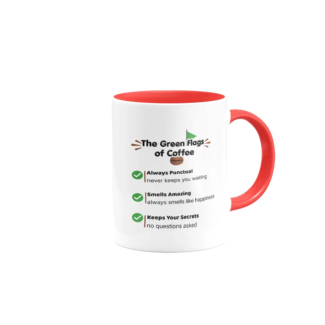 The Green Flags of Coffee | Colored Ceramic Mug