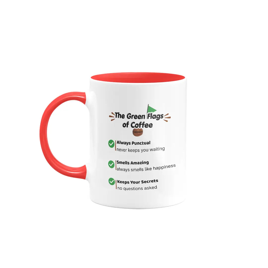 The Green Flags of Coffee | Colored Ceramic Mug