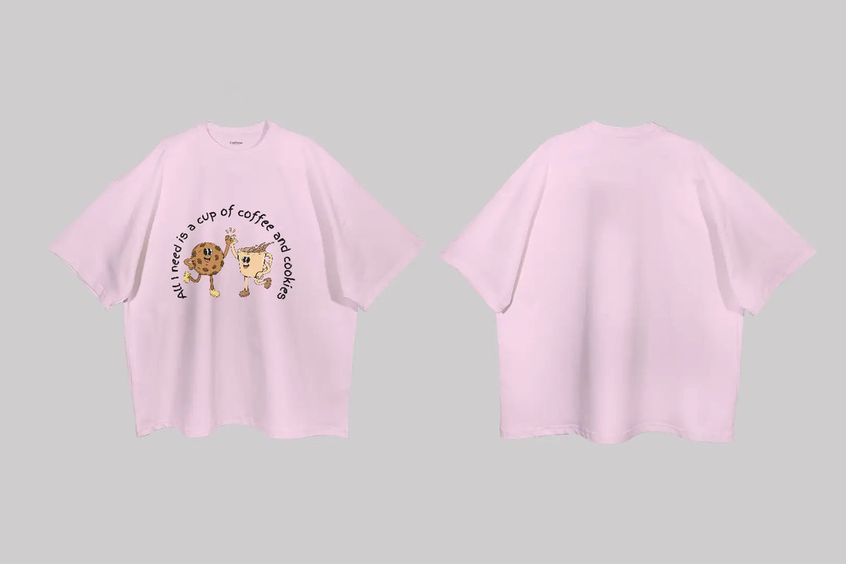All I need is a cup of coffee and cookies| Boulevard Oversized T-Shirt