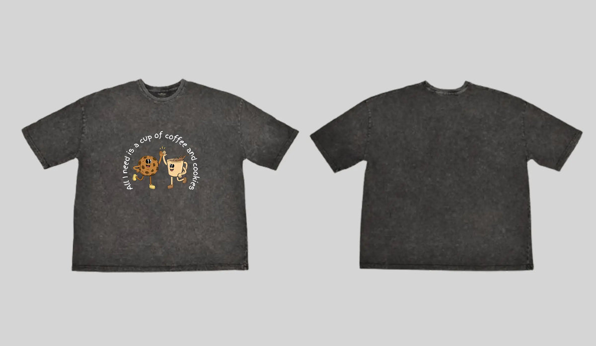 All I need is a cup of coffee and cookies| Boulevard Oversized T-Shirt