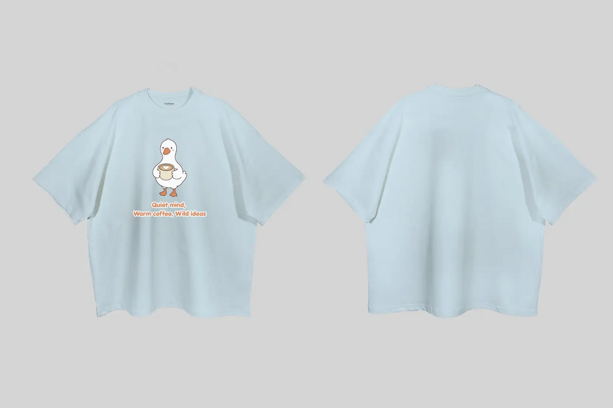Quiet mind,  Warm coffee, Wild ideas| Boulevard Oversized T-Shirt