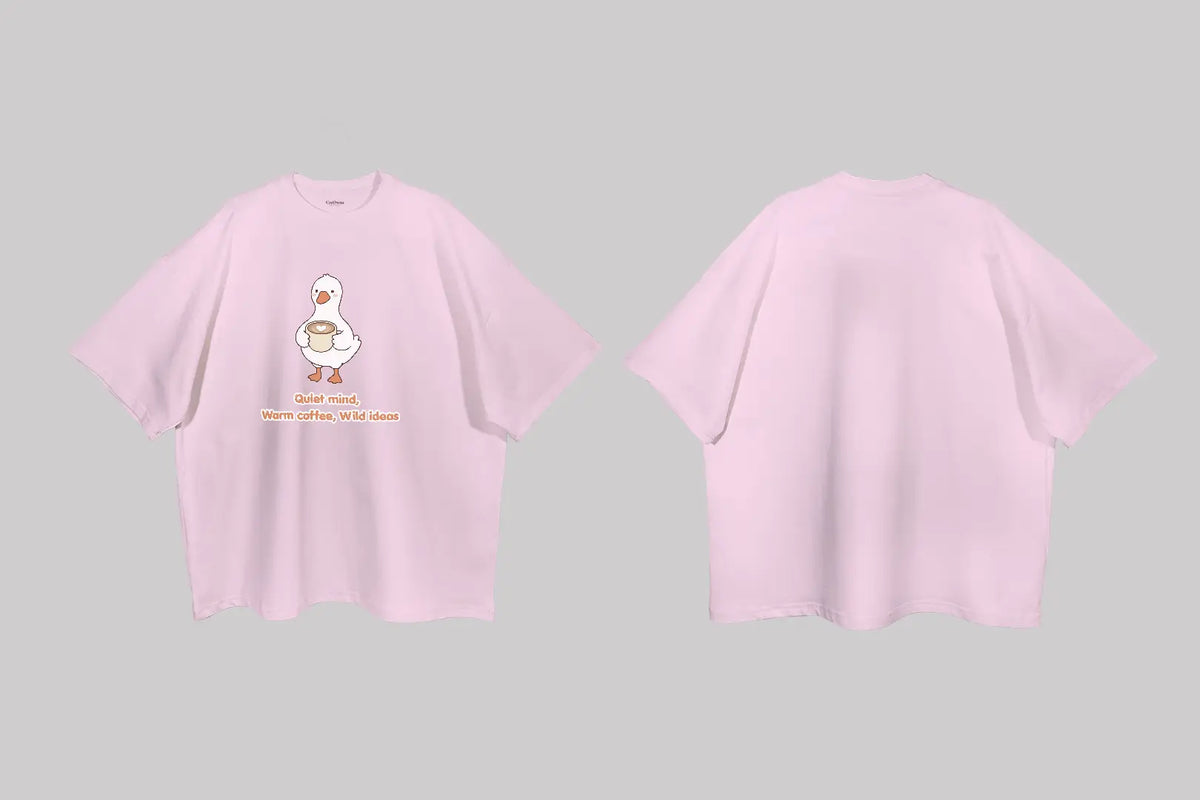Quiet mind,  Warm coffee, Wild ideas| Boulevard Oversized T-Shirt