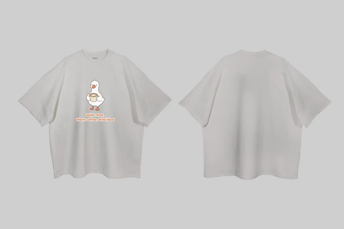 Quiet mind,  Warm coffee, Wild ideas| Boulevard Oversized T-Shirt