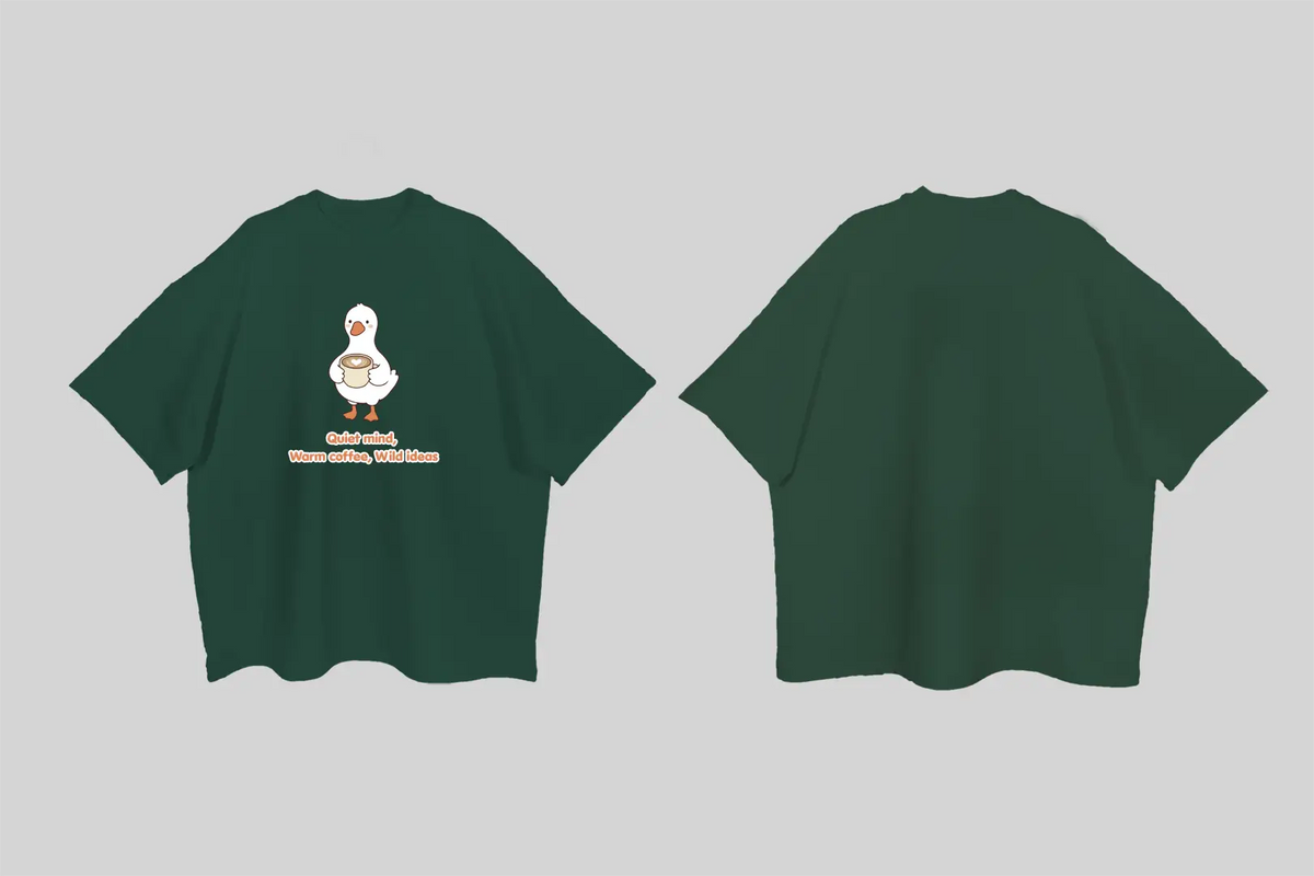 Quiet mind,  Warm coffee, Wild ideas| Boulevard Oversized T-Shirt