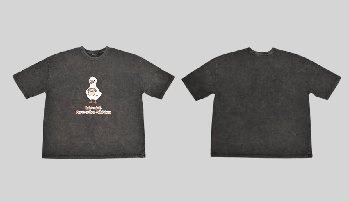 Quiet mind,  Warm coffee, Wild ideas| Boulevard Oversized T-Shirt