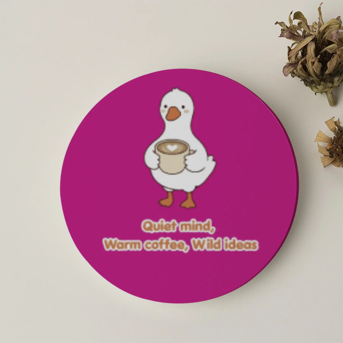 Quiet mind,  Warm coffee, Wild ideas| Acrylic Coaster