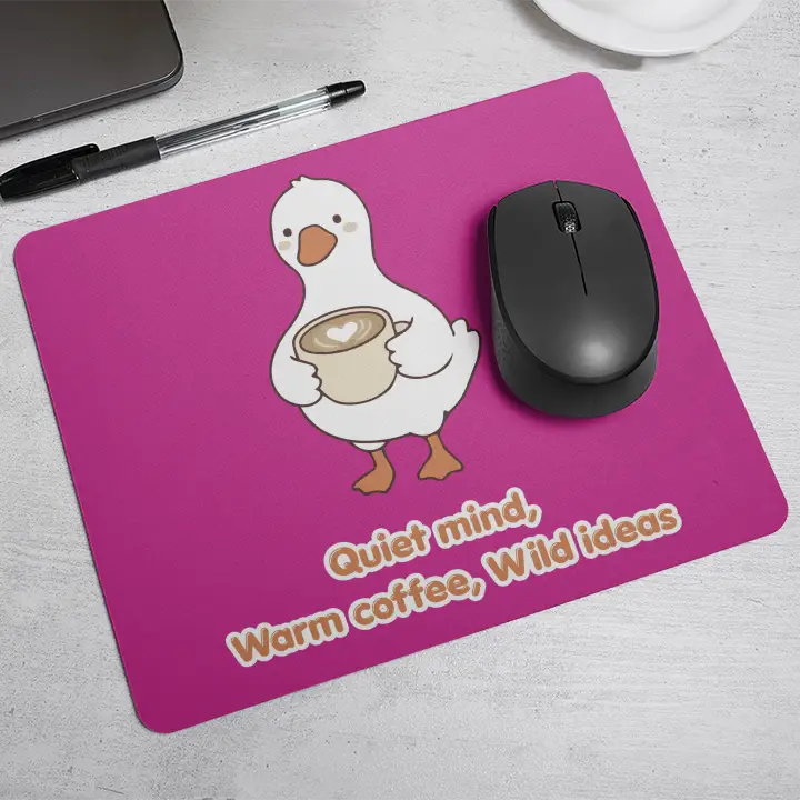 Quiet mind,  Warm coffee, Wild ideas| Mouse Pad