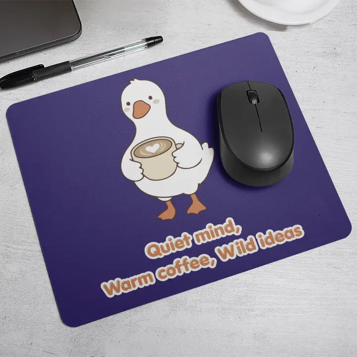 Quiet mind,  Warm coffee, Wild ideas| Mouse Pad